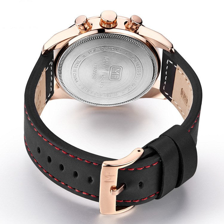 Men's Watch Quartz Watch Trend Fake Three Eyelid Strap