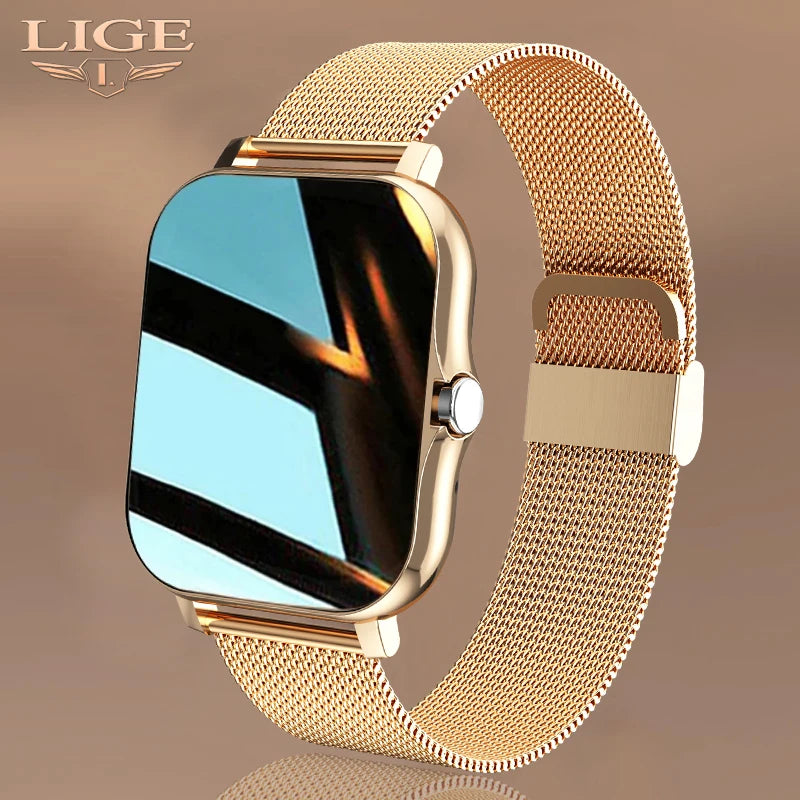 LIGE New Smart watch Men Women Bluetooth Call Fitness Tracker Bluetooth Call Smart Clock Ladies Smart Watch Women Smartwatch