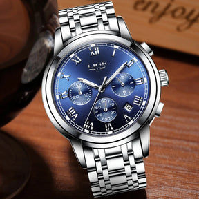 2023 Men Watch Luxury Top Brand LIGE Sport Chronograph Watches Mens Waterproof Full Steel Quartz Clock Watches Relogio Masculino