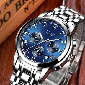 2023 Men Watch Luxury Top Brand LIGE Sport Chronograph Watches Mens Waterproof Full Steel Quartz Clock Watches Relogio Masculino