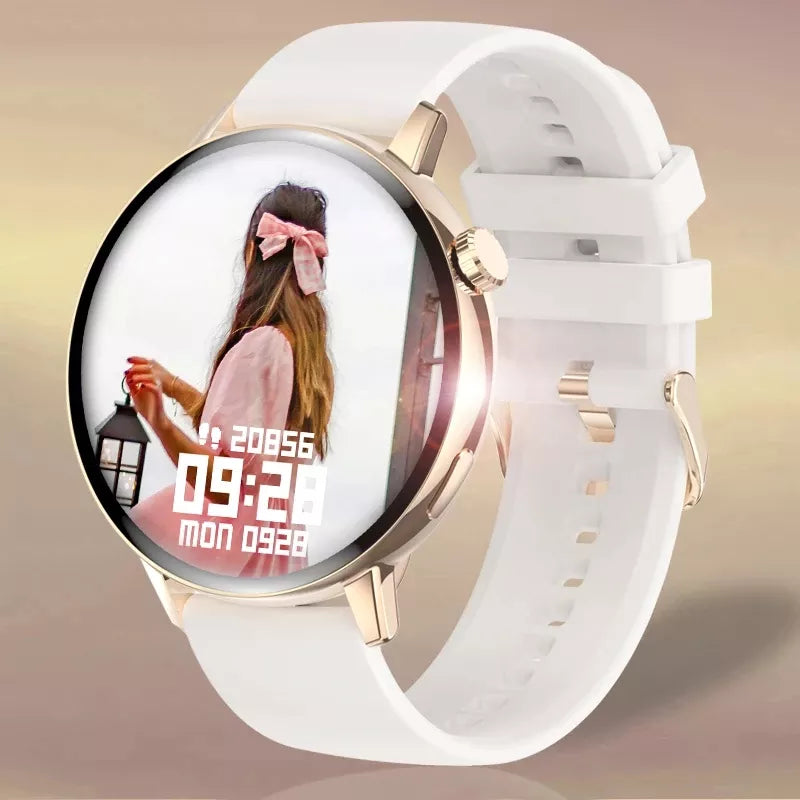 New Fashion Women Smartwatch Bluetooth Call Full Screen Touch Waterproof Watch Ladies Heart Rate Monitor Smart Watch For Xiaomi