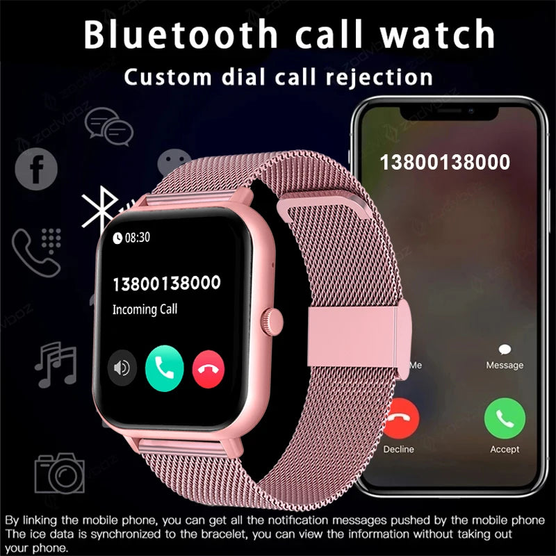 New Call Smart Watch Women Custom Dial For Xiaomi Smartwatch Waterproof 2023 Bluetooth Music Watch Men Full Touch Bracelet Clock