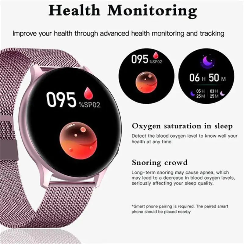 2024 Fashion Smart Watch Ladies Heart Rate Blood Pressure Custom Dial Sport Fitness Watch Men Woman Waterproof Smartwatch Women