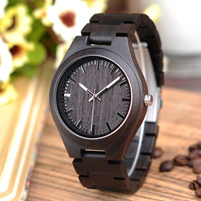 BOBO BIRD All Wood Watch for Men Simple Causa Japan MIYOTA Quartz Watches Engraved Custom Gift for Holiday Anniversary Christmas