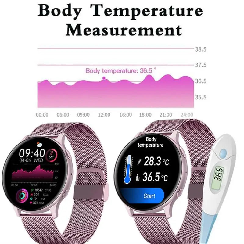 2024 Fashion Smart Watch Ladies Heart Rate Blood Pressure Custom Dial Sport Fitness Watch Men Woman Waterproof Smartwatch Women