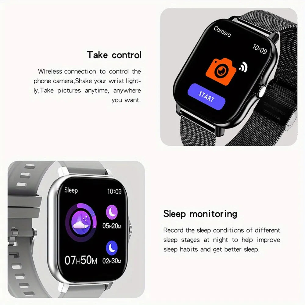 New SmartWatch 1.83" Big Color Screen Full Touch Custom Dial Smart Watch Bluetooth Call with App Support Smart Watch Women Men