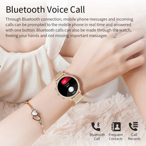 LIGE Fashion Smart Watch For Lady Bluetooth Call Blood Pressure DIY Custom Dial Sport Bracelet Waterproof Men Smartwatch Women