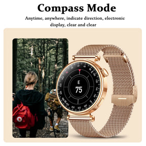 For Android IOS 41mm Smart Watch Women 1.36" AMOLED 360*360 HD Sreen Display Always Show Time Compass Call Reminder  Smartwatch