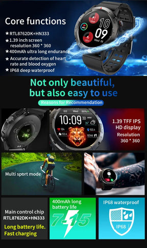 Lenovo 2023 New SmartWatch Men Bluetooth Call Sport Fitness Tracker Bracelet 24h Heart Rate monitor IP68Waterproof Custom Watch